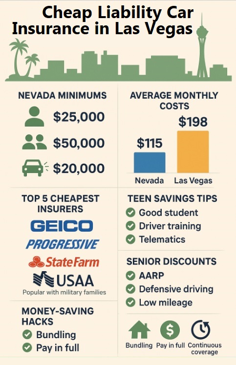 Infographic on Cheap Liability Car Insurance in Las Vegas
