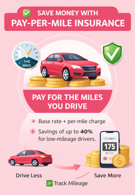 Pay Per Mile Insurance Infographic 