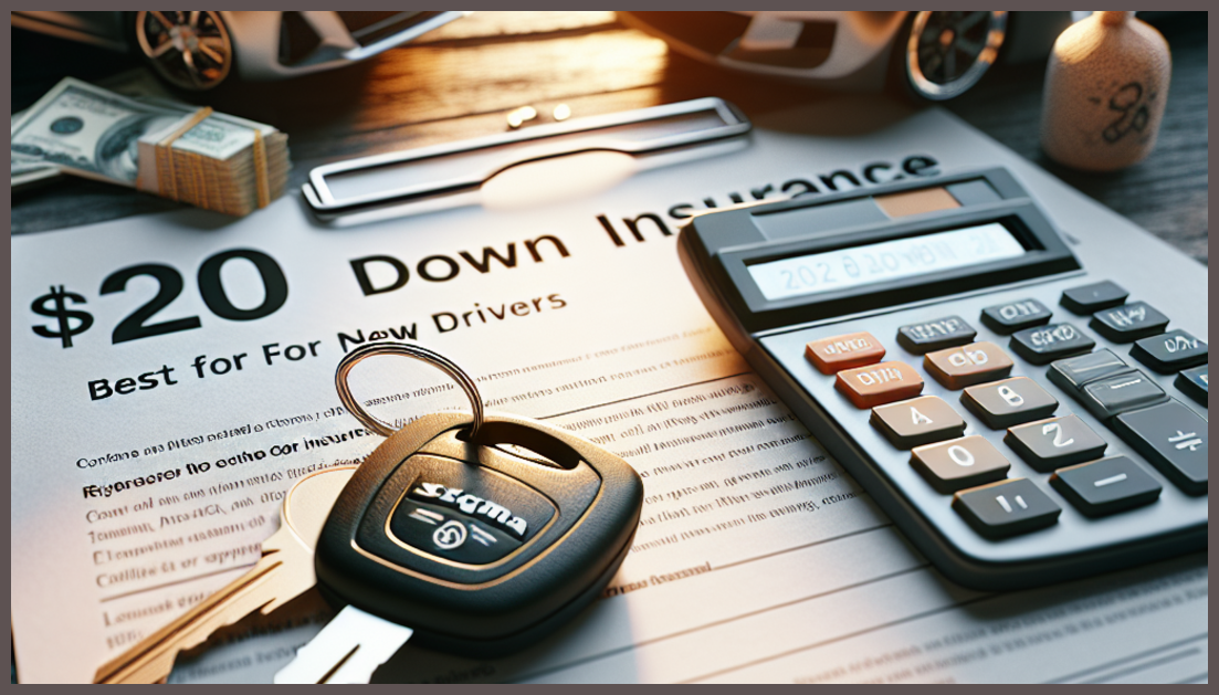 Minimalistic representation of car insurance elements and financial flexibility.